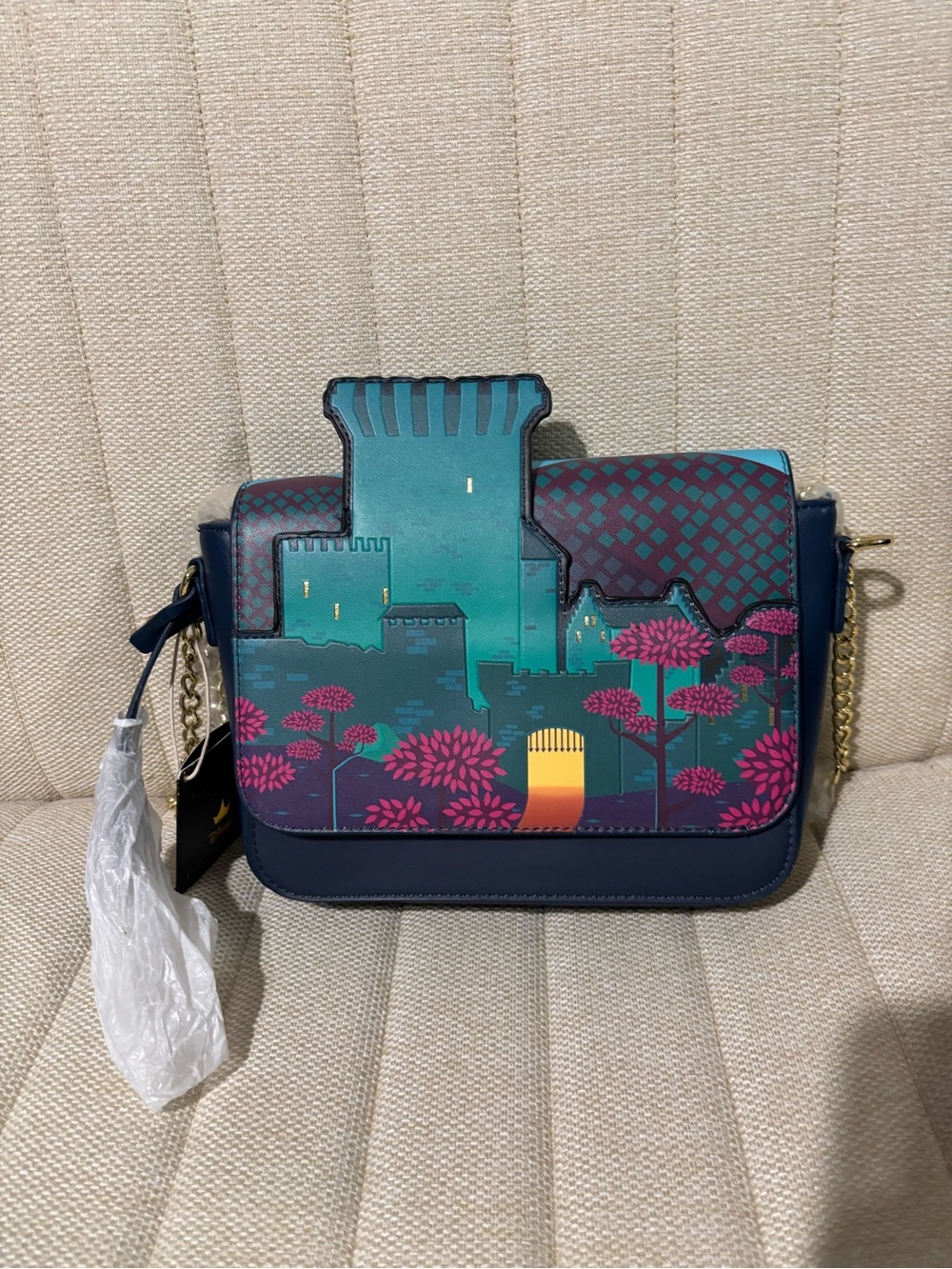 Loungefly Navy Crossbody with Merida’s Castle